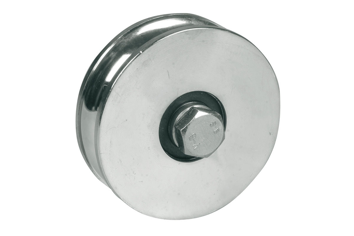 IBFM Art. 361 Ruota per Cancelli Gola Semitonda diam. 14 con un cuscinetto In Acciaio Zincato 160mm cod. 361160