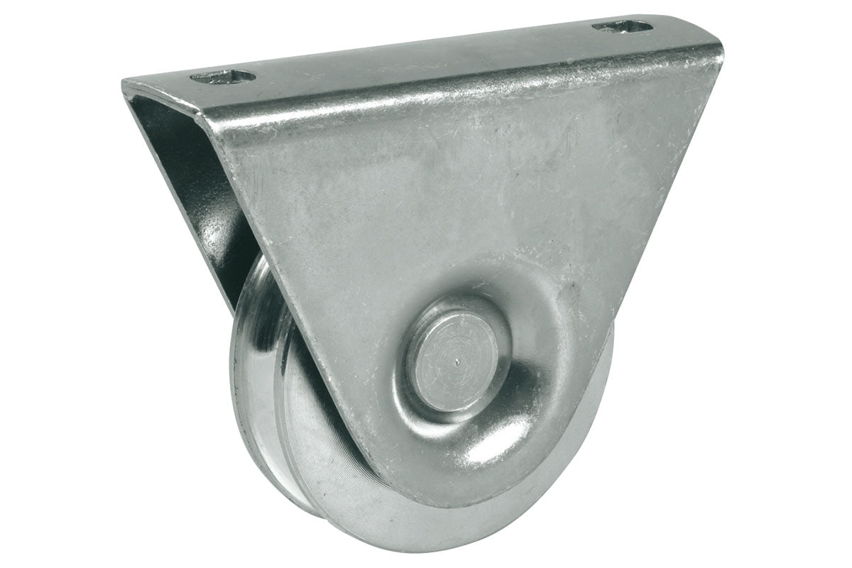 IBFM Art. 385 Ruota con Supporto Esterno - 1 Cuscinetto - Gola Tonda In Acciaio Zincato 70mm cod. 385070