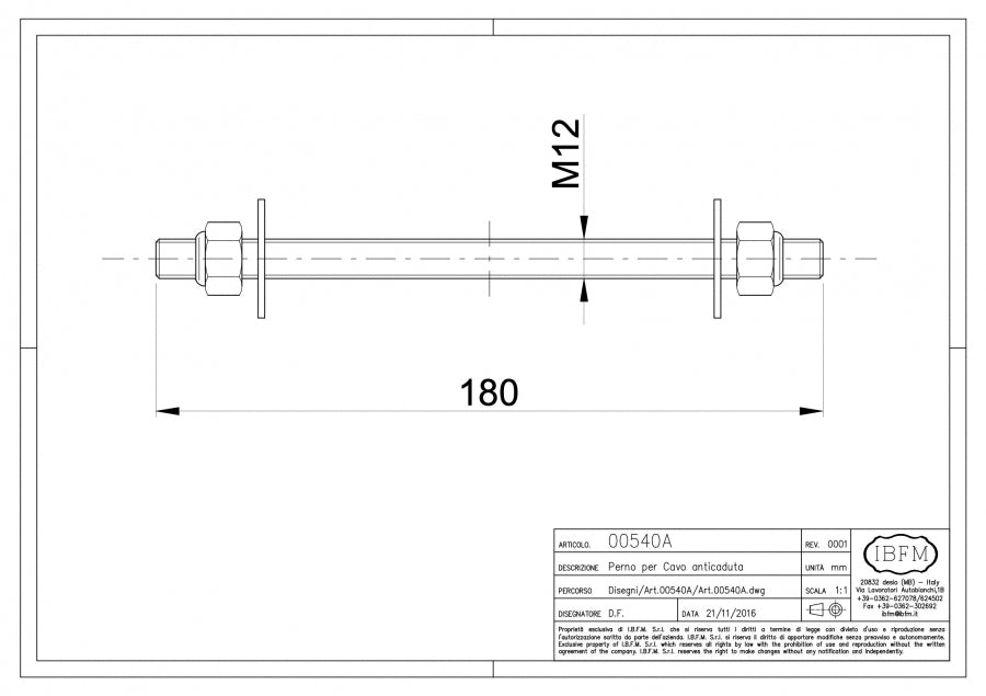 Sicurezza Anticaduta - disegno tecnico