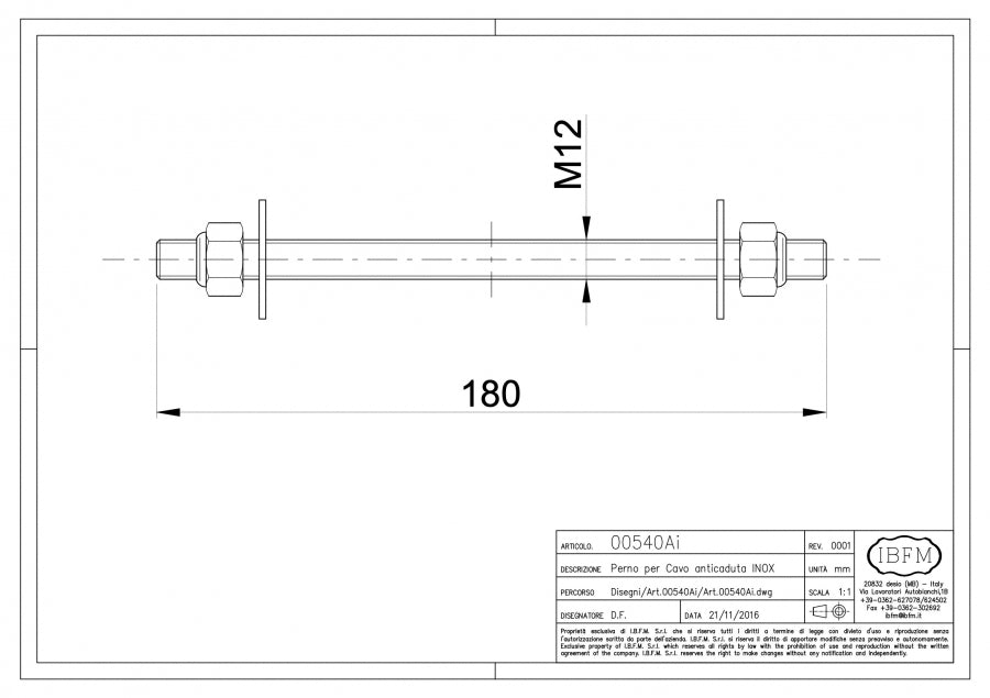 Sicurezza Anticaduta - disegno tecnico