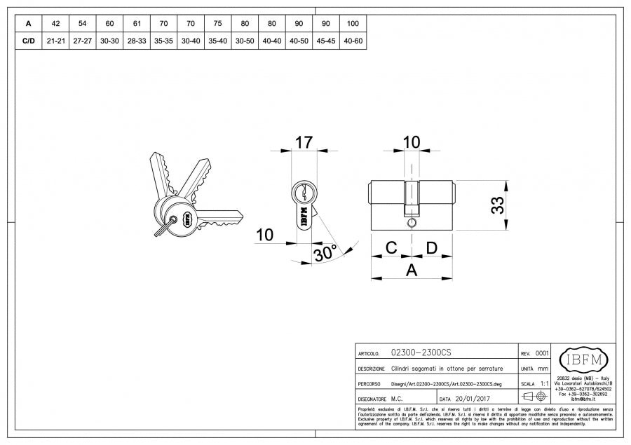 Cilindro Sagomato - disegno tecnico