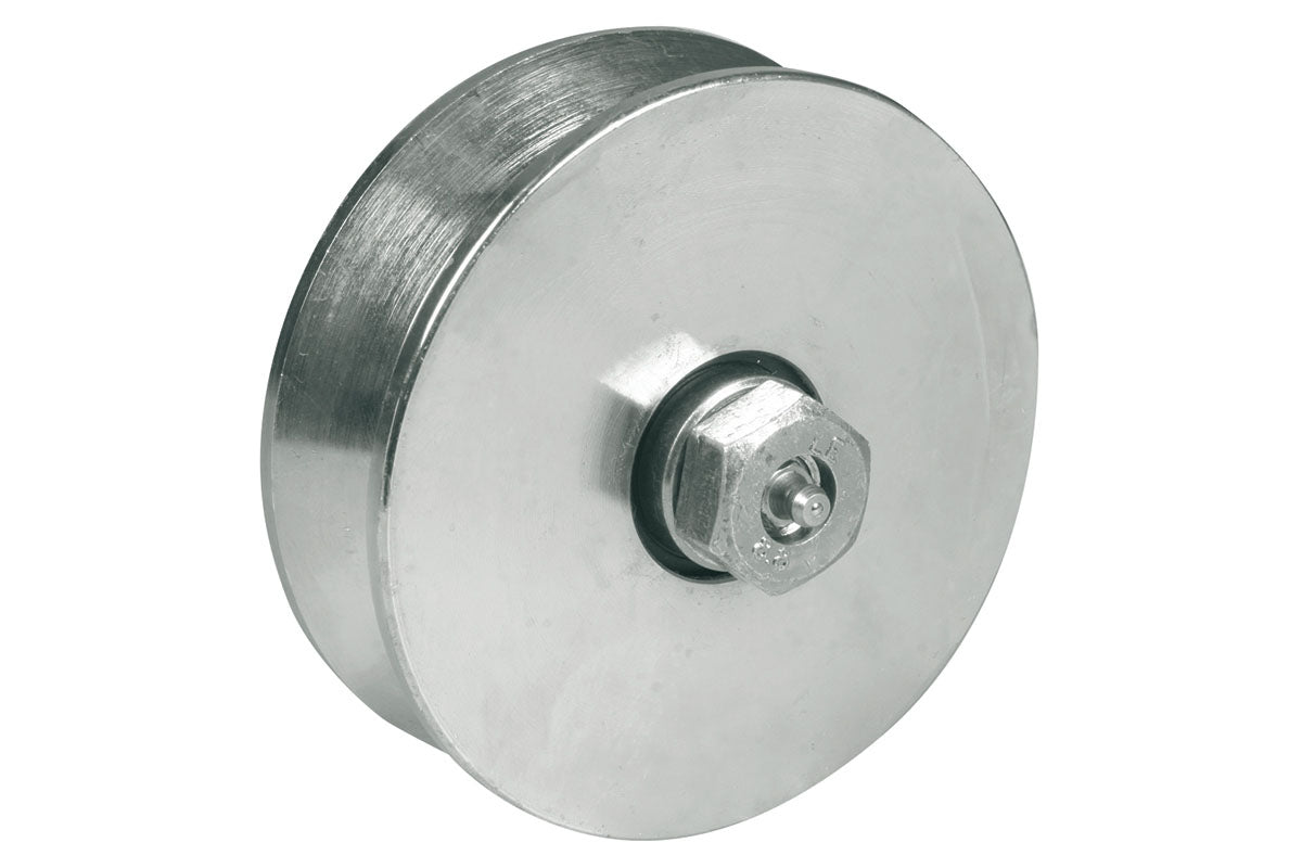 Ruota per Cancelli - 2 Cuscinetti a Sfera - Gola "V" con Ingrassatore