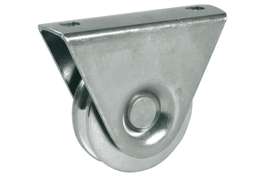 IBFM Art. 385/L Ruota con Supporto Esterno - 1 Cuscinetto - Gola Tonda  20 In Acciaio Zincato 70mm cod. 385070L