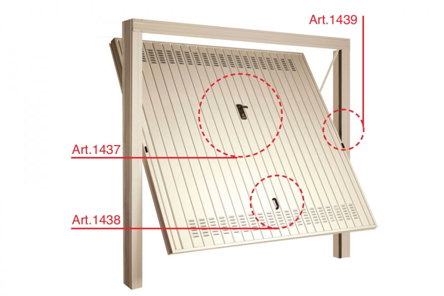 Maniglia e placca in Nylon per Porte Basculanti con cilindro Tondo
