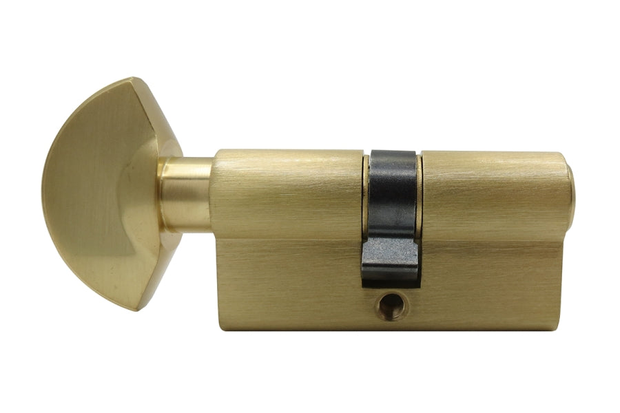 Cilindro Sagomato in Ottone Satinato con Pomolo