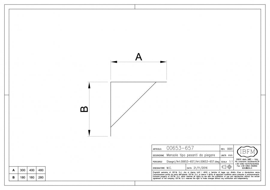 Reggimensola Tipo Pesante Montata - disegno tecnico