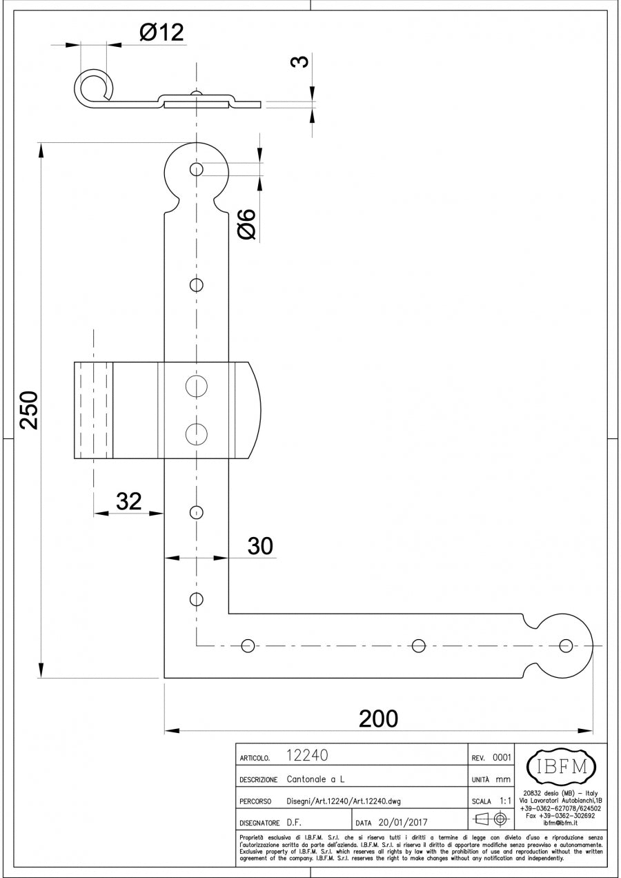 Cantonale - disegno tecnico